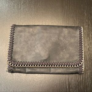 Chelsea28 Black Clutch with Chain Detail